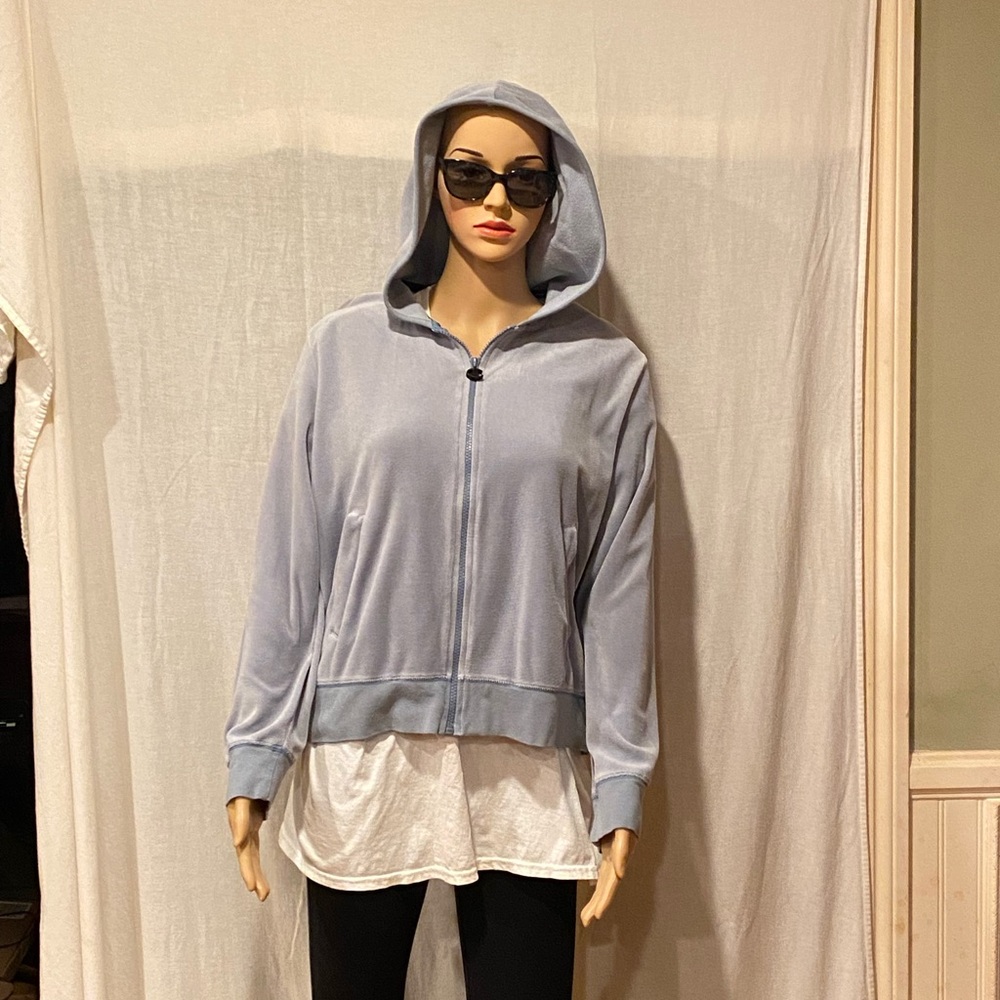 Champion Hoodie. Steel Blue Hooded Sweatshirt Size L